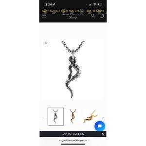 Gothic Jewelry Men's Stainless Steel Animal Snake Pendant Chain